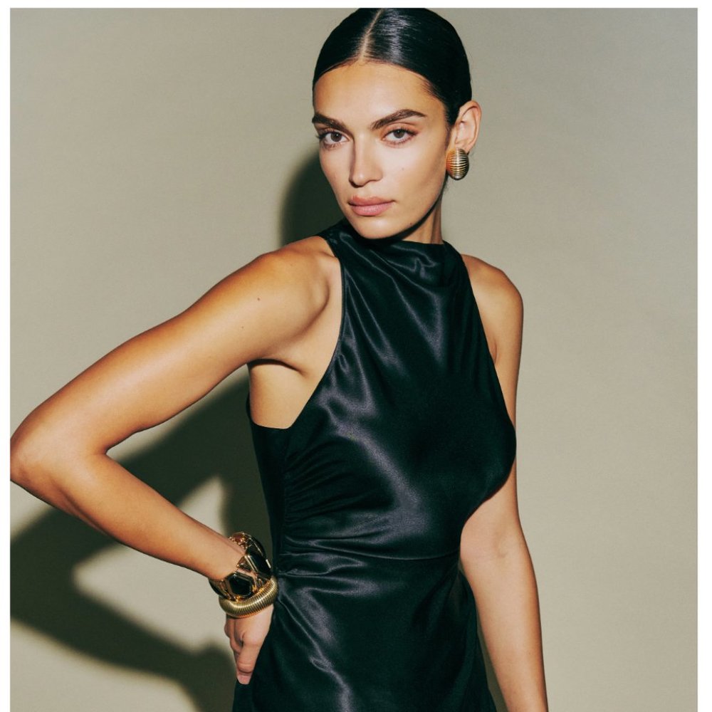 Reformation Casette Silk Dress Black Size 8- Only used once!